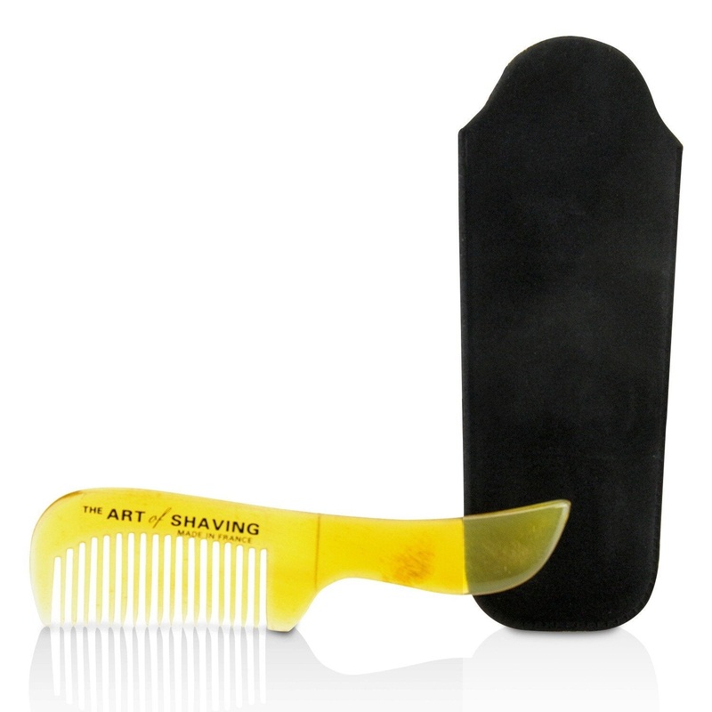 The Art Of Shaving Horn Mustache Comb - Black Suedine  1pc