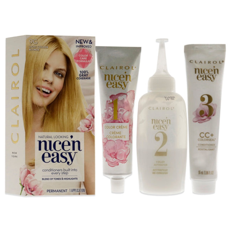 Clairol Nice n Easy Permanent Color - 9G Light Golden Blonde by Clairol for Women - 1 Application Hair Color