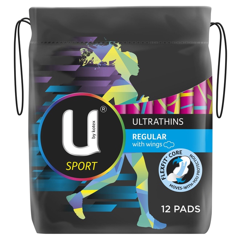 U By Kotex Cotton Pads Regular/Wing 12 Pack