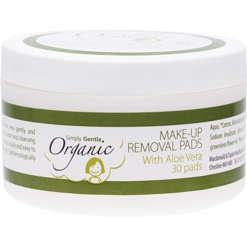 Simply Gentle Organic Facial Cleansing Pads With Organic Aloe Vera