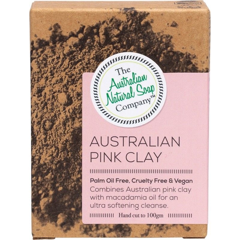 The Australian Natural Soap Co Face Soap Bar Australian Pink Clay 100g