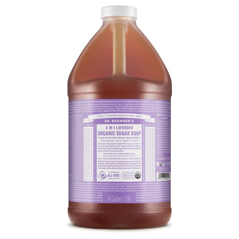 Dr. Bronner's Organic Pump Soap Refill (Sugar 4-In-1) 1.9L - Lavender