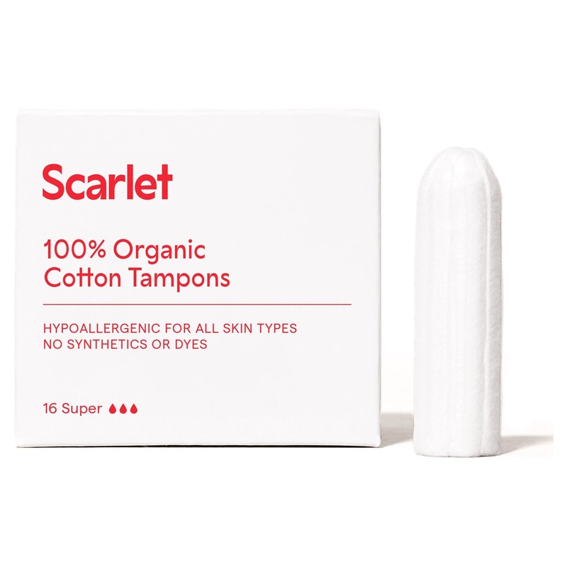 Scarlet 100% Organic Cotton Tampons 16 Super