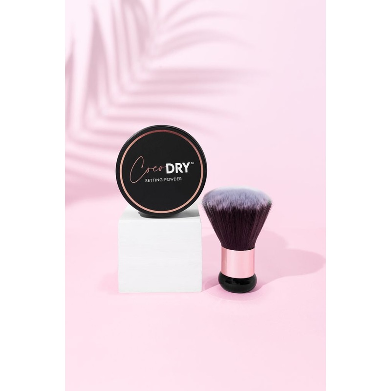 CocoDRY Fake Tan Drying Powder 80g & Kabuki Body Brush