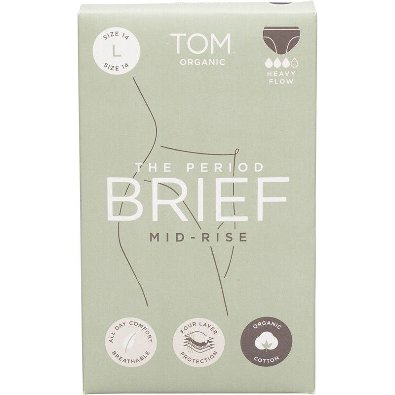 Tom Organic The Period Brief Mid-Rise Black Large
