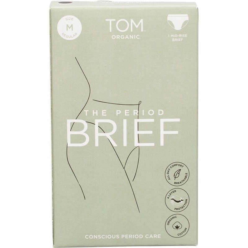 Tom Organic The Period Brief Mid-Rise Black Medium