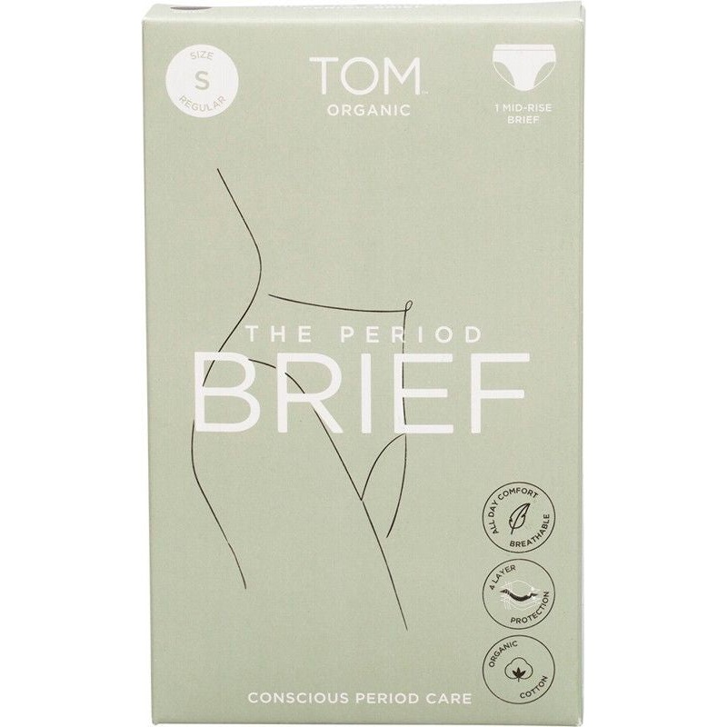 Tom Organic The Period Brief Mid-Rise Black Small