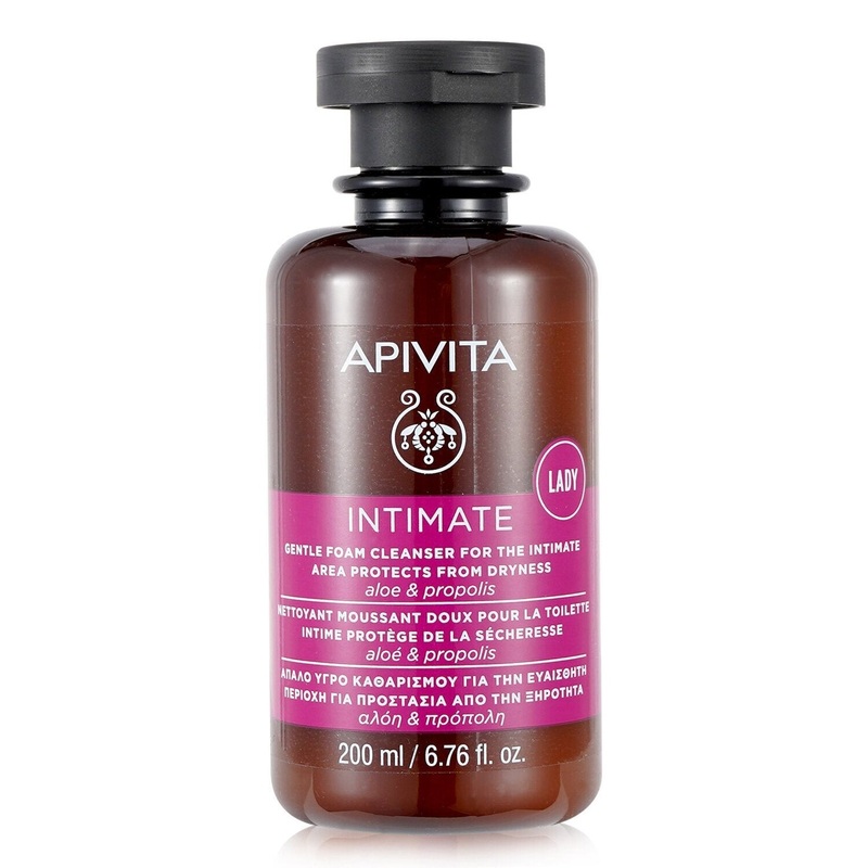 Apivita Intimate Gentle Foam Cleanser For The Intimate Area Protects From Dryness with Aloe & Propolis (Exp. Date: 07/2023)  200ml/6.8oz