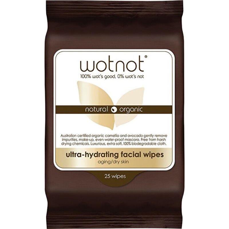 Wotnot Naturals All Natural Face Wipes Ultra-Hydrating x 25 Pack